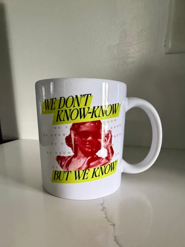 Customer photo review of We Know Neon Mug