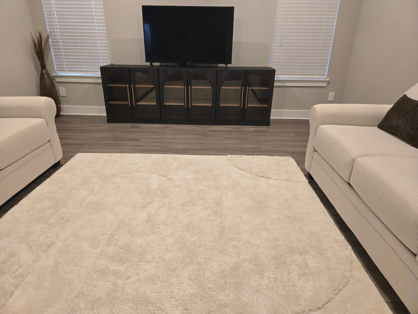 Customer photo review of Jagger Glass Door Modular Sideboard Cabinet System (3-Piece)