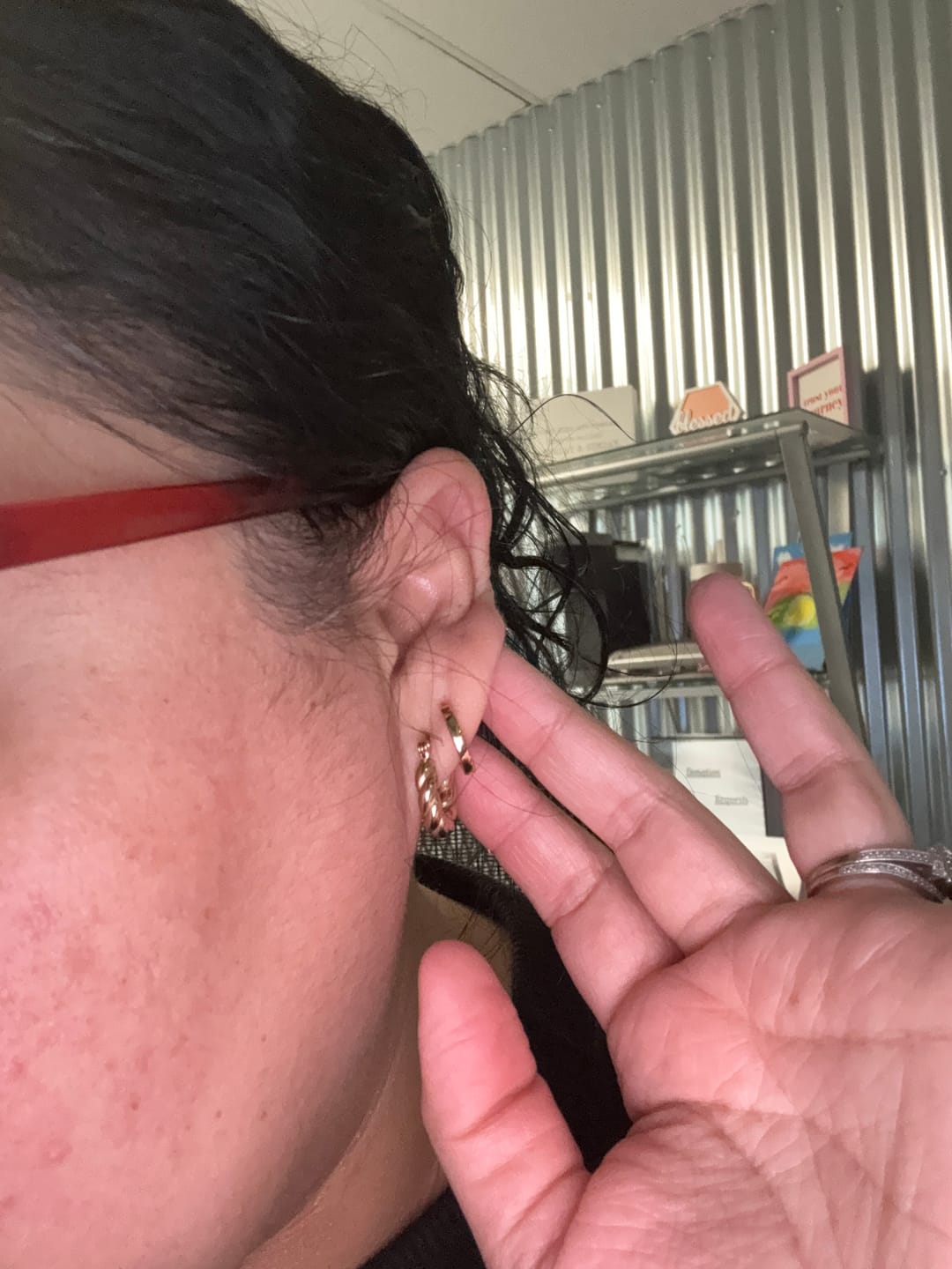 Customer photo review of Twist Hoop Earrings