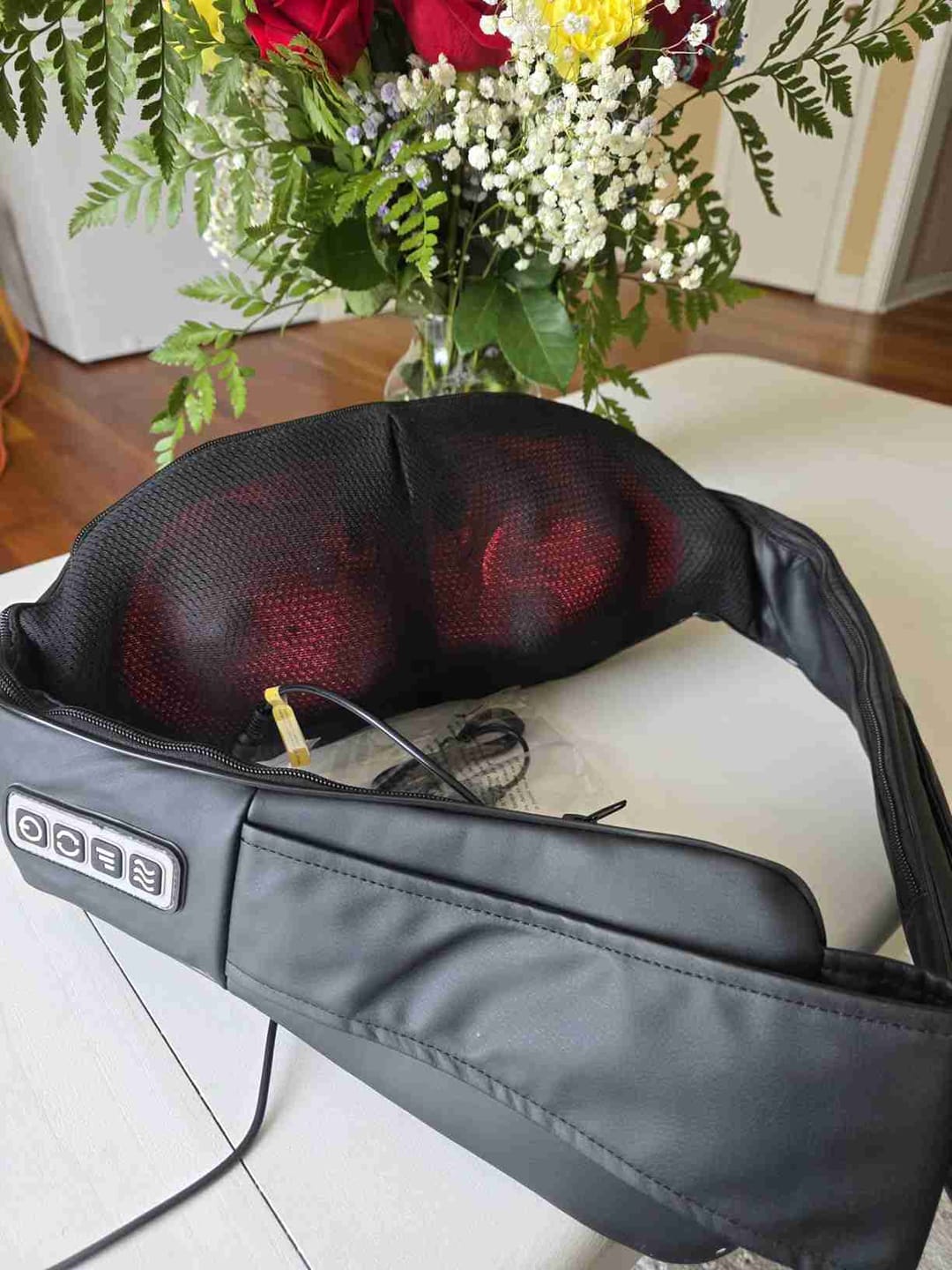 Customer photo review of Back and Neck Massager with Heat | Deep Tissue