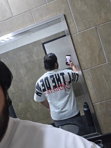 Customer photo review of MADE-TO-ORDER | Origins Oversized Tee