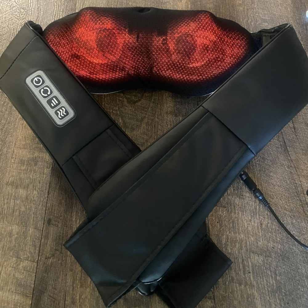 Customer photo review of Back and Neck Massager with Heat | Deep Tissue