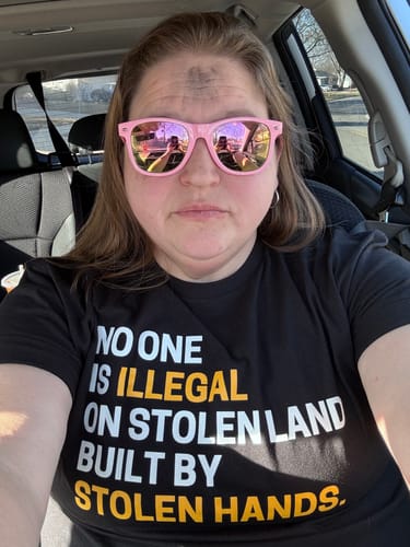 Customer photo review of Stolen Land  Premium Unisex T-Shirt