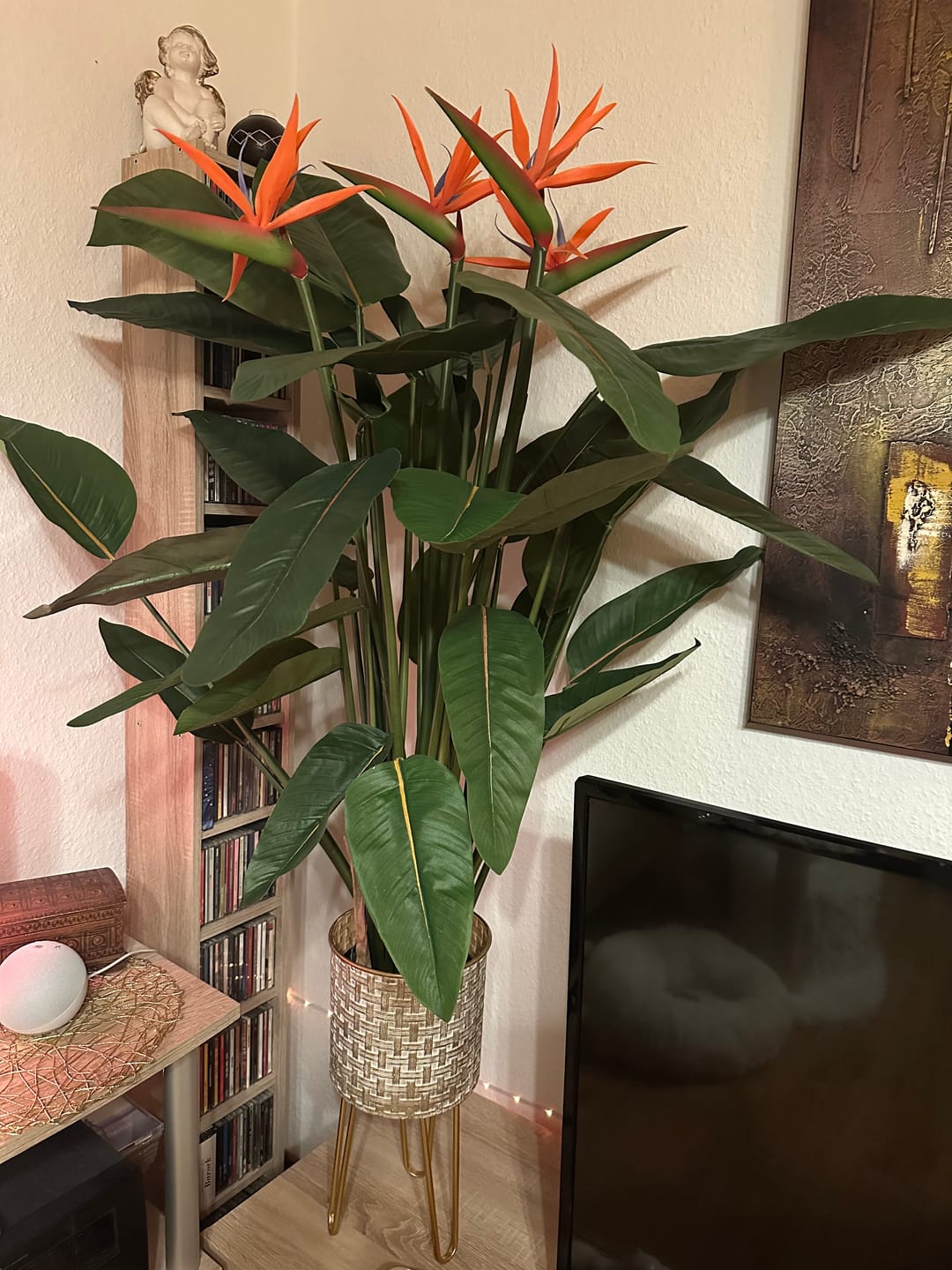 Customer photo review of Strelitzie Kunstpflanze mit Blume 120cm