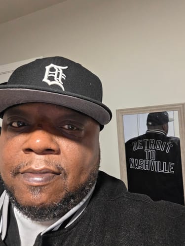 Customer photo review of Custom Black White-Black Classic Style Varsity Full-Snap Letterman Jacket