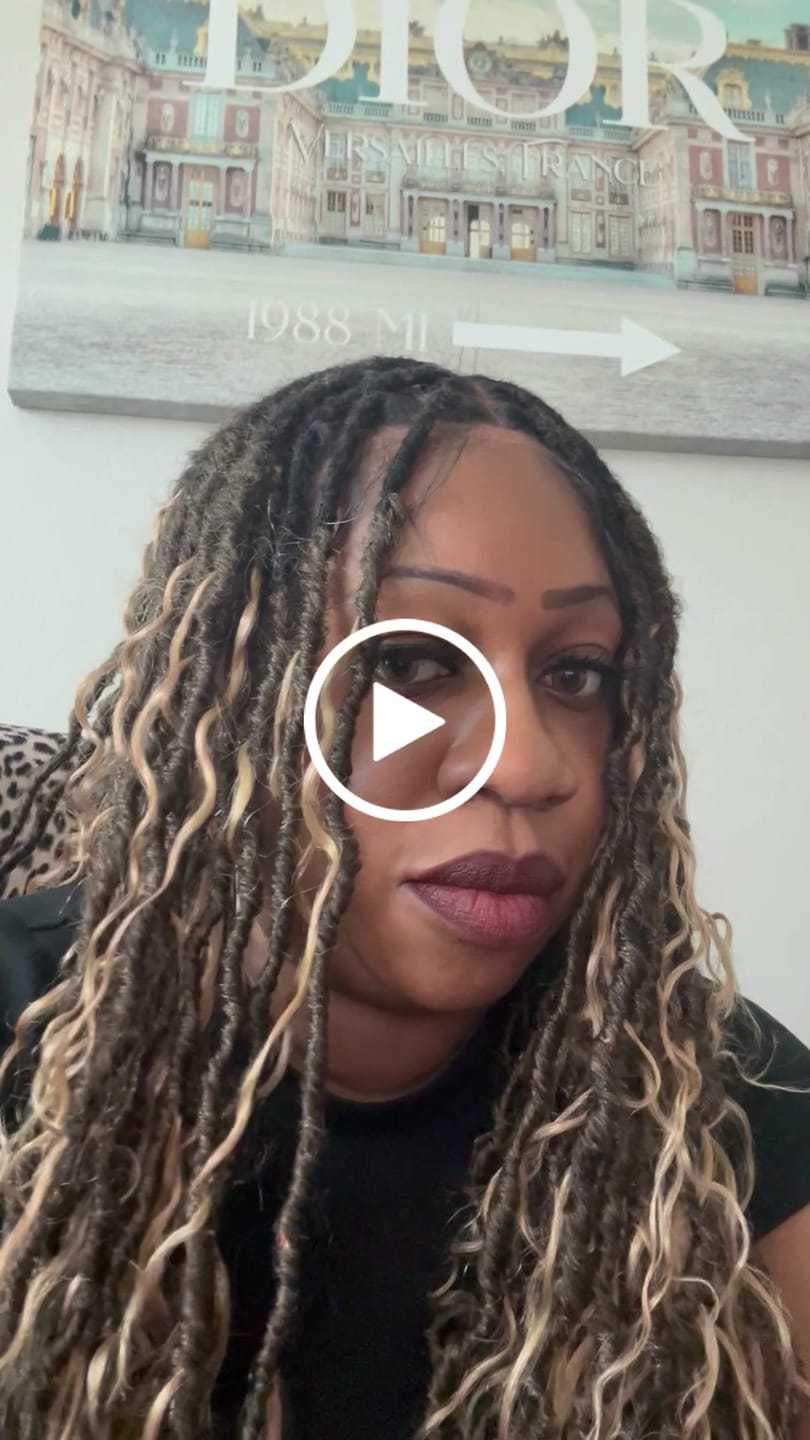 Customer video review of Salon-level Knotless Boho Locs Swiss HD Full Lace Human Hair Boho Curls Locs Wig