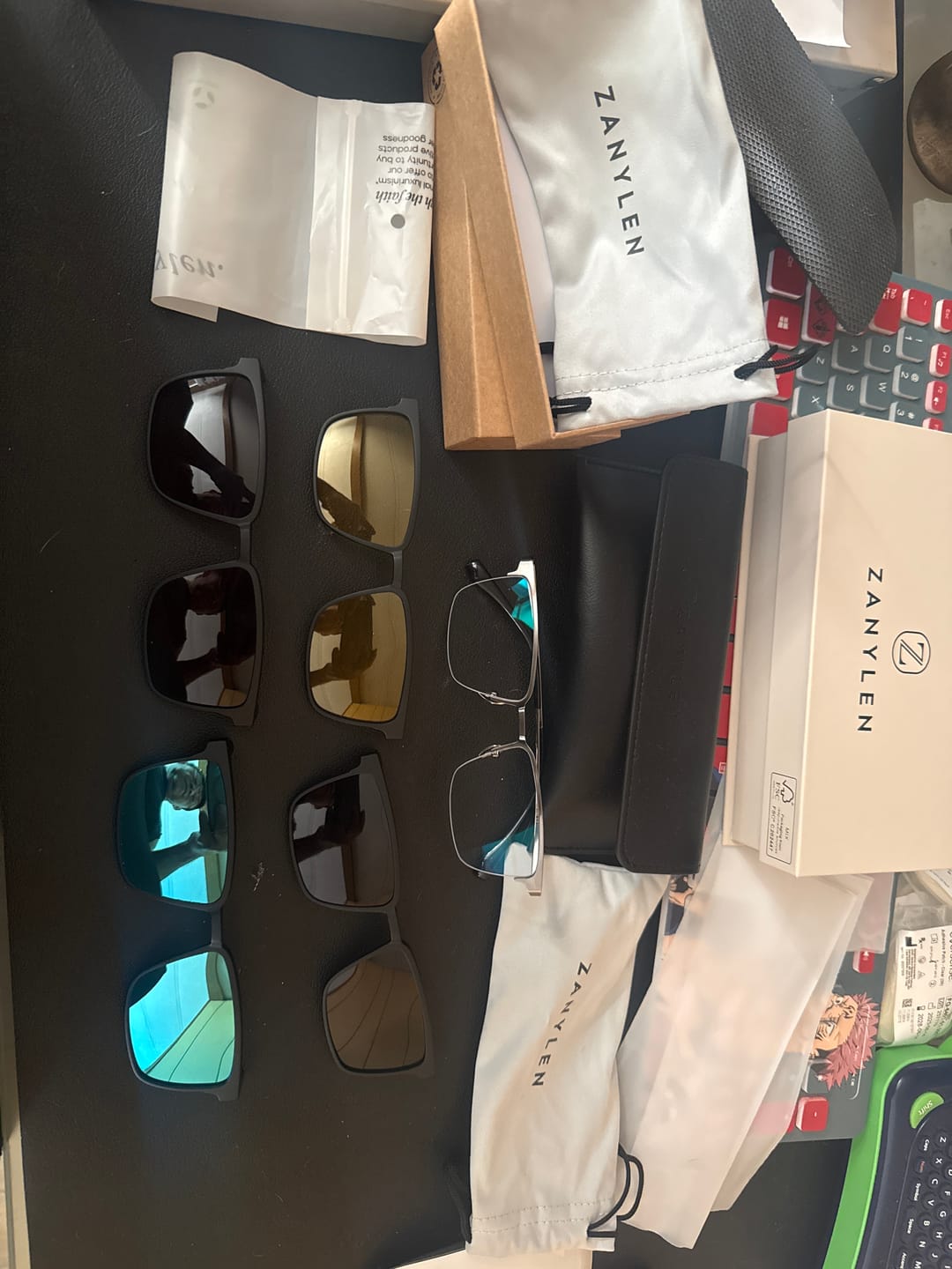 Customer photo review of Gavin | Semi-rimless Magnetic Flip-up Clip-on Eyeglasses Sunglasses | ZanyLen Best Seller