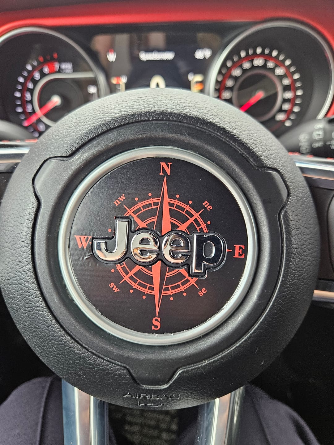 Customer photo review of Compass Steering Wheel Decal for Jeep