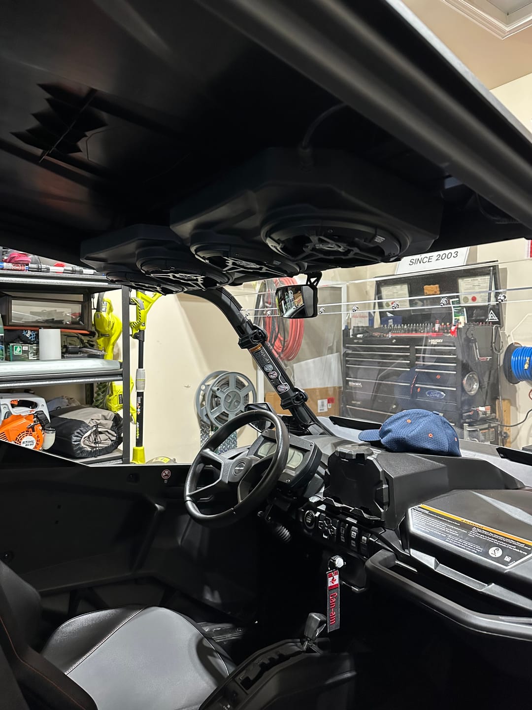 Customer photo review of UTV Sound System 6.5 Inch Speakers Overhead Stereo Bluetooth Fits 1.625-1.9in Roll Cages
