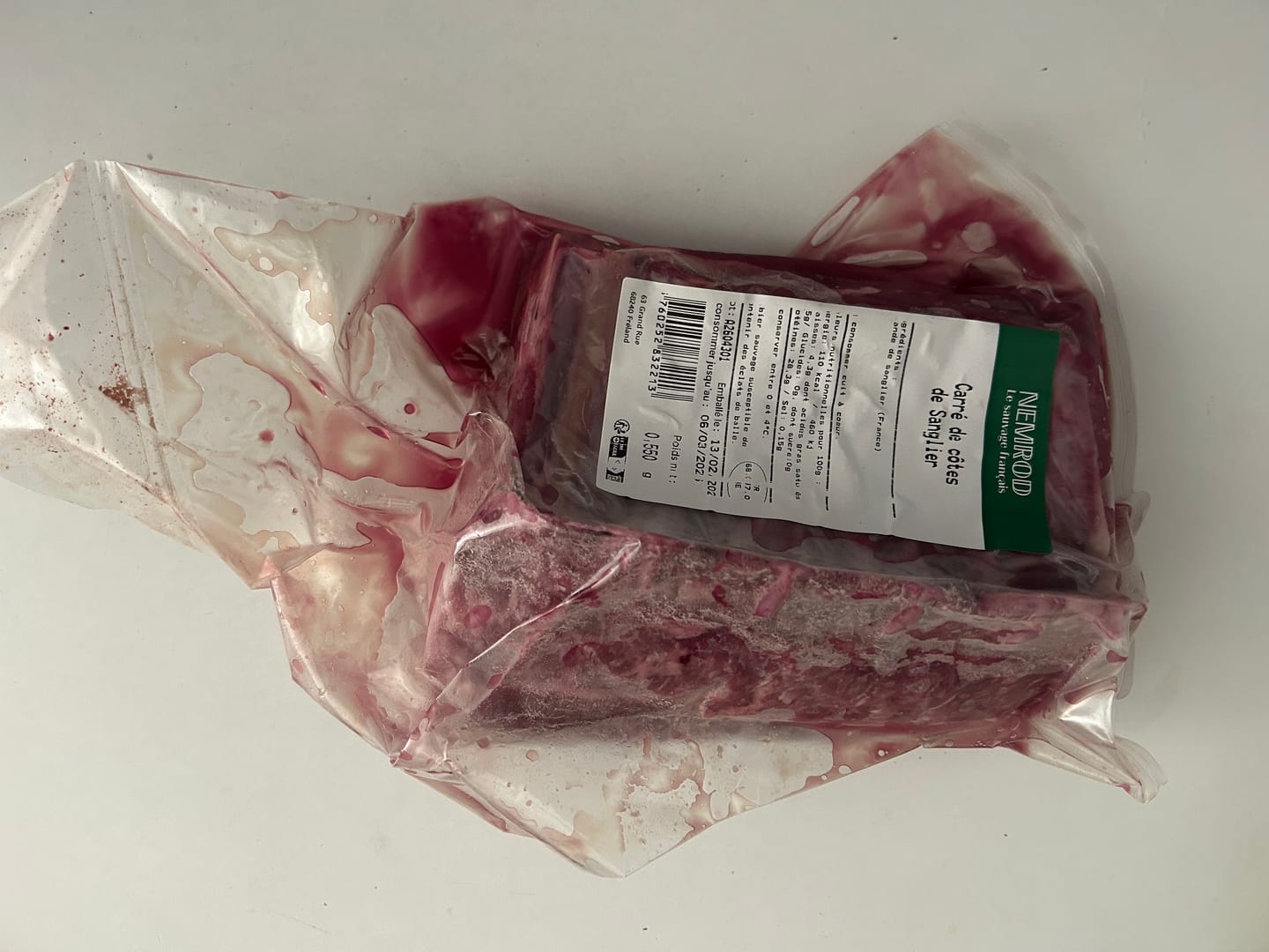 Customer photo review of Carré de côtes de Sanglier (coupé à 8 côtes ou 550g)