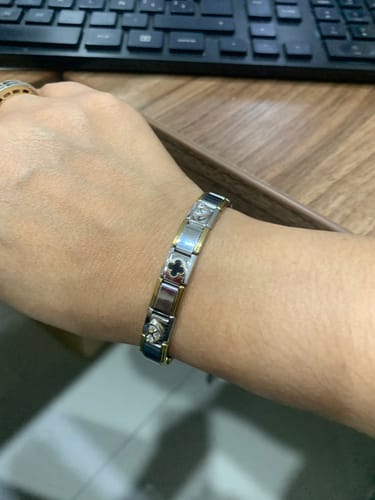 Customer photo review of Pulsera Italiana Combinada