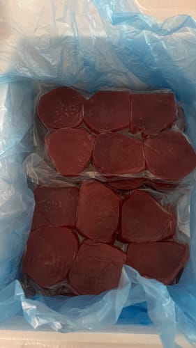 Customer photo review of Yellowfin Tuna Loin Steaks (High Grade Frozen)