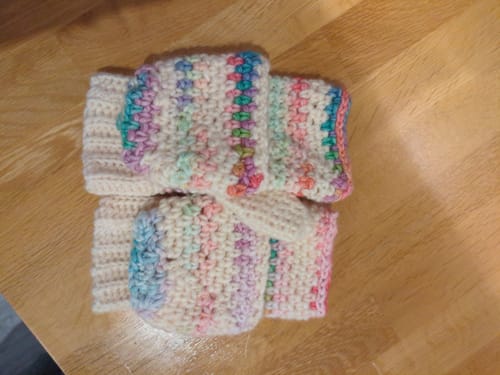 Customer photo review of Winter Wellness Mittens Crochet Kit