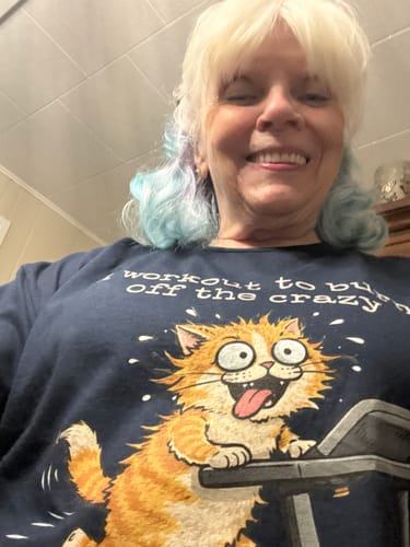 Customer photo review of Crazy Cat T-Shirt