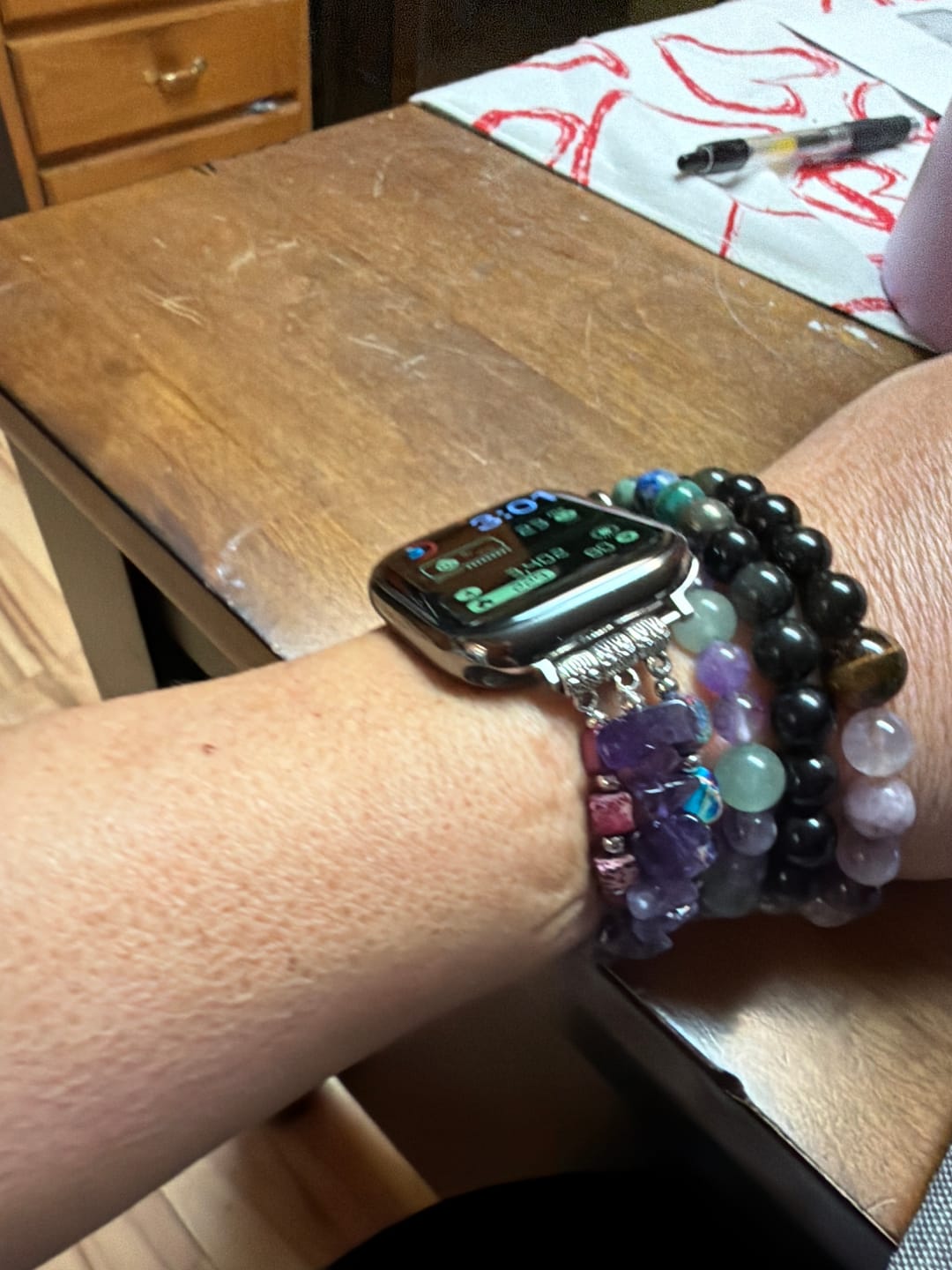 Customer photo review of Royal Amethyst Stretch Apple Watch Strap