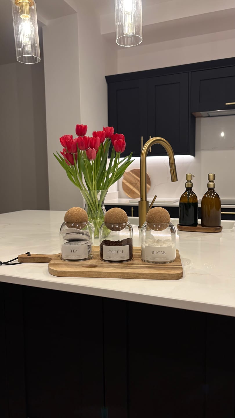 Customer photo review of Set of 3 Cork Ball Glass Jars - Tea, Coffee and Sugar 500ml