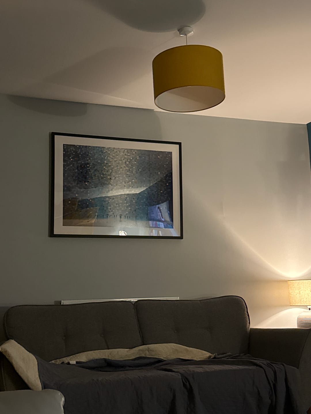 Customer photo review of Umbrellas At Night Framed Art Print
