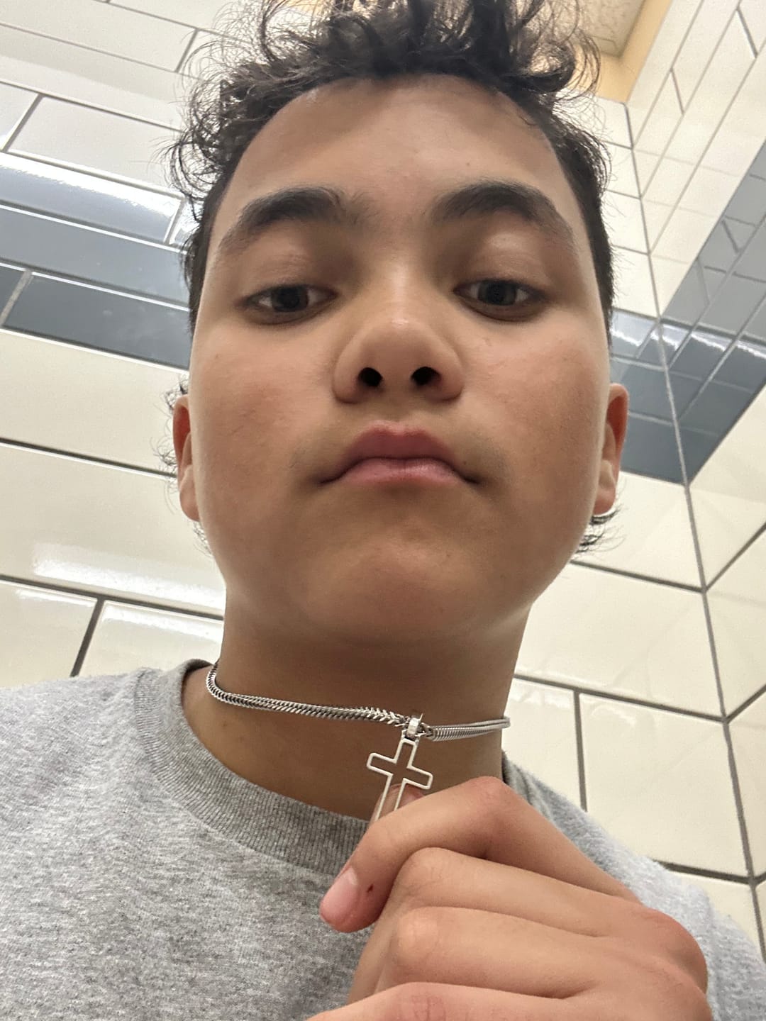 Customer photo review of Outline Cross (Silver)