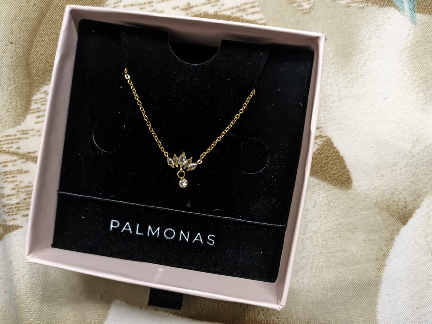Customer photo review of Floral Fantasy Gold Necklace