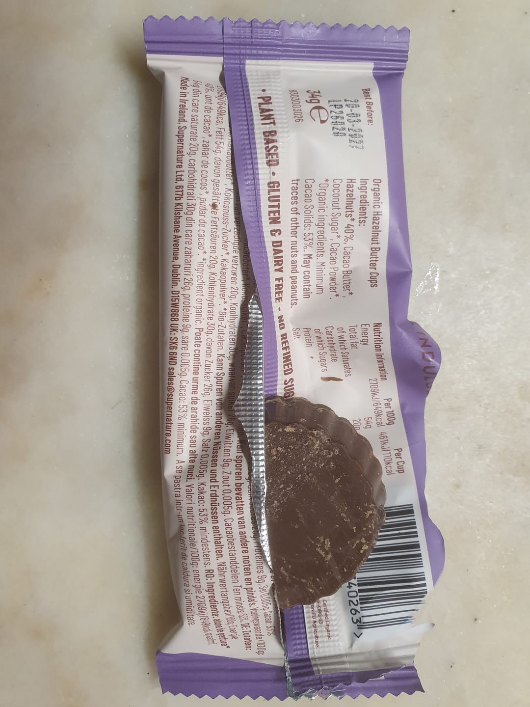 Customer photo review of Chocolate Hazelnut Butter Cup