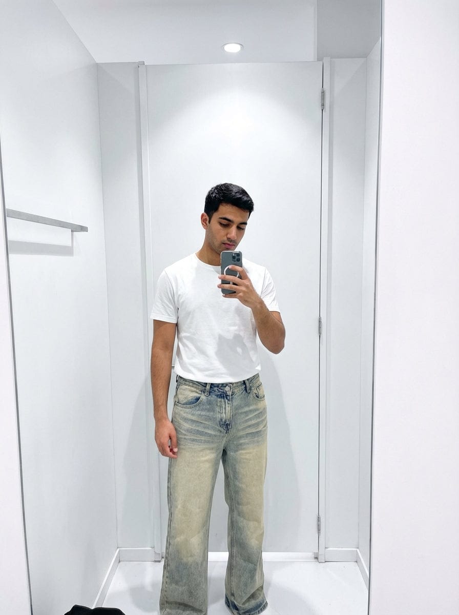 Customer photo review of Vintage Washed Flare Jeans