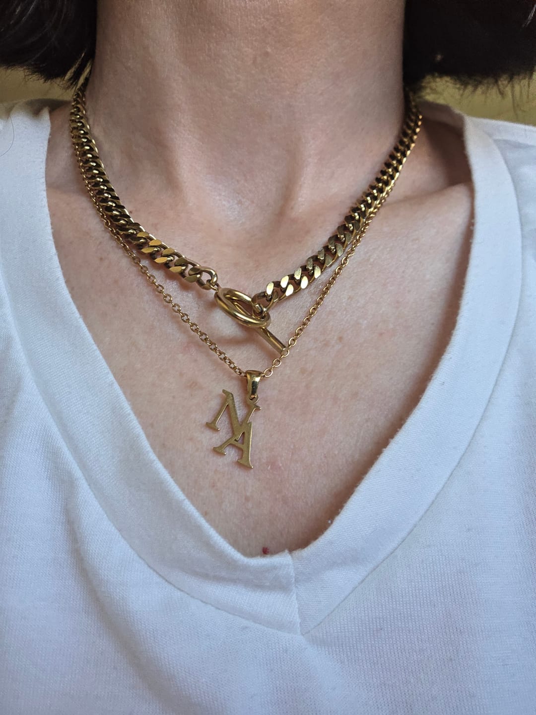Customer photo review of Personalisiertes Monogramm – Verschlungene Initialen Kette