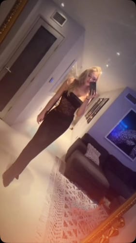 Customer photo review of Julie Mesh Sheer Maxi Dress