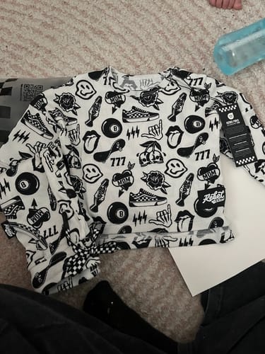 Customer photo review of Organic Ribbed Set in Cool Kid