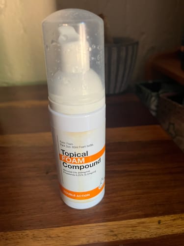 Customer photo review of Minoxidil+DHT Blocker FOAM, MEN ONLY 3x60ml Pack