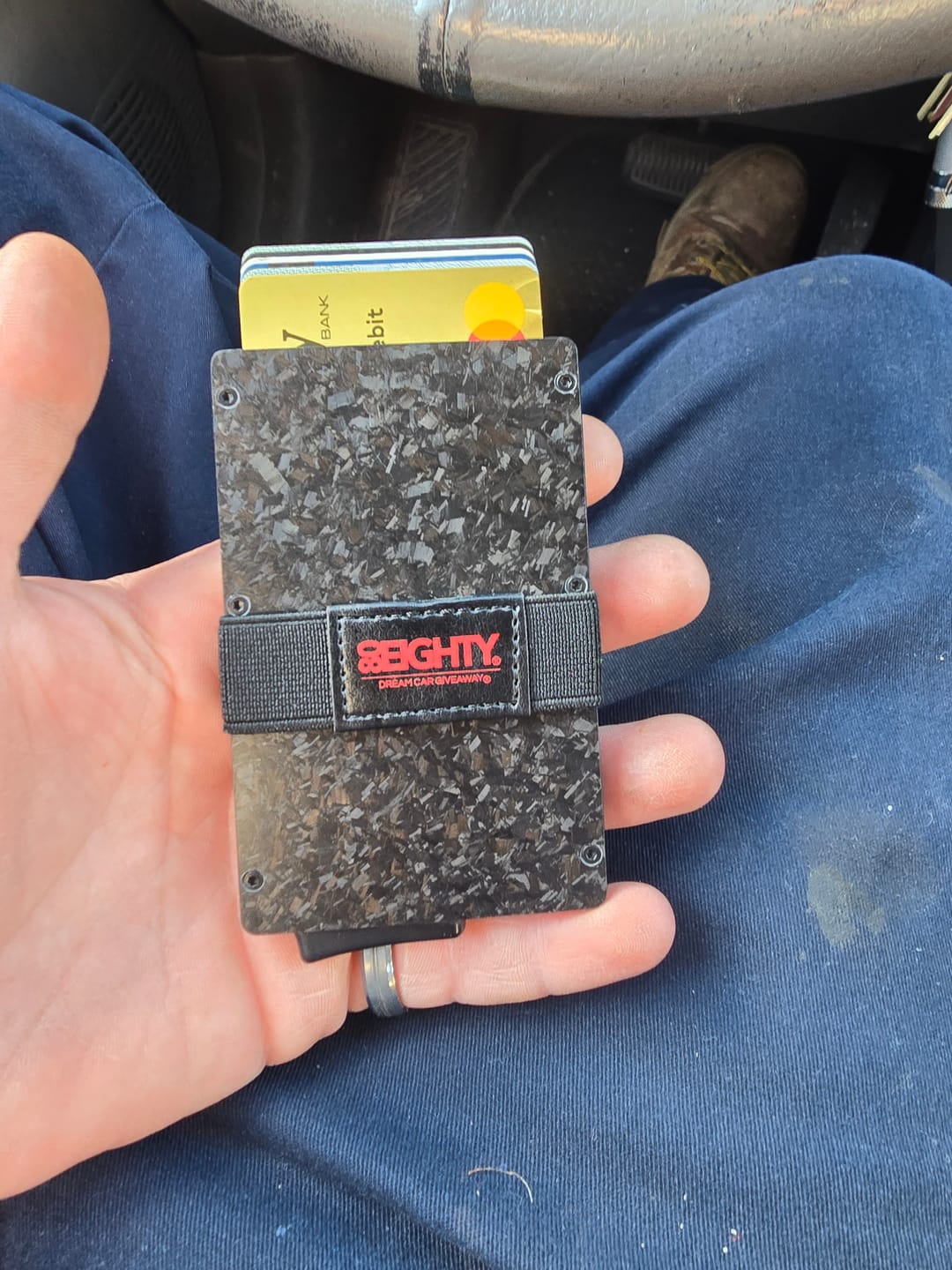 Customer photo review of 80Eighty® Minimalist Forged Carbon Wallet