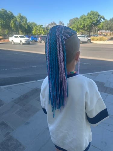 Customer photo review of 26 Inch Pre-Stretched Braiding Hair