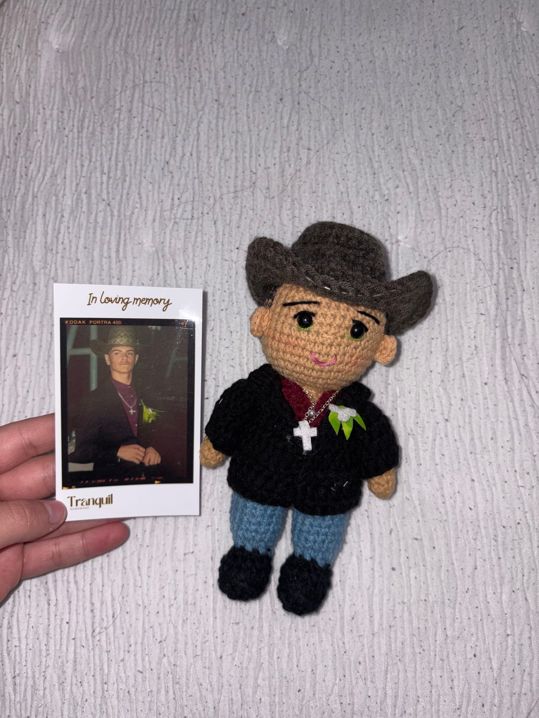 Customer photo review of Tranquil® - Personalized Crochet Doll with Photo Card (Christmas CUT-OFF: Nov 25th)