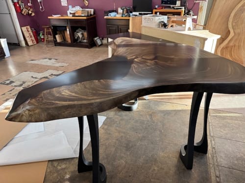 Customer photo review of Counter Table Legs 605 Uzar 34" H for Live Edge Tabletop