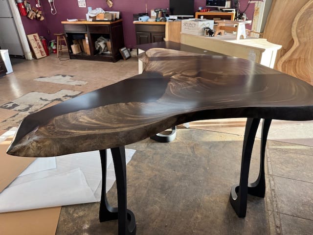 Customer photo review of Counter Table Legs 605 Uzar 34" H for Live Edge Tabletop