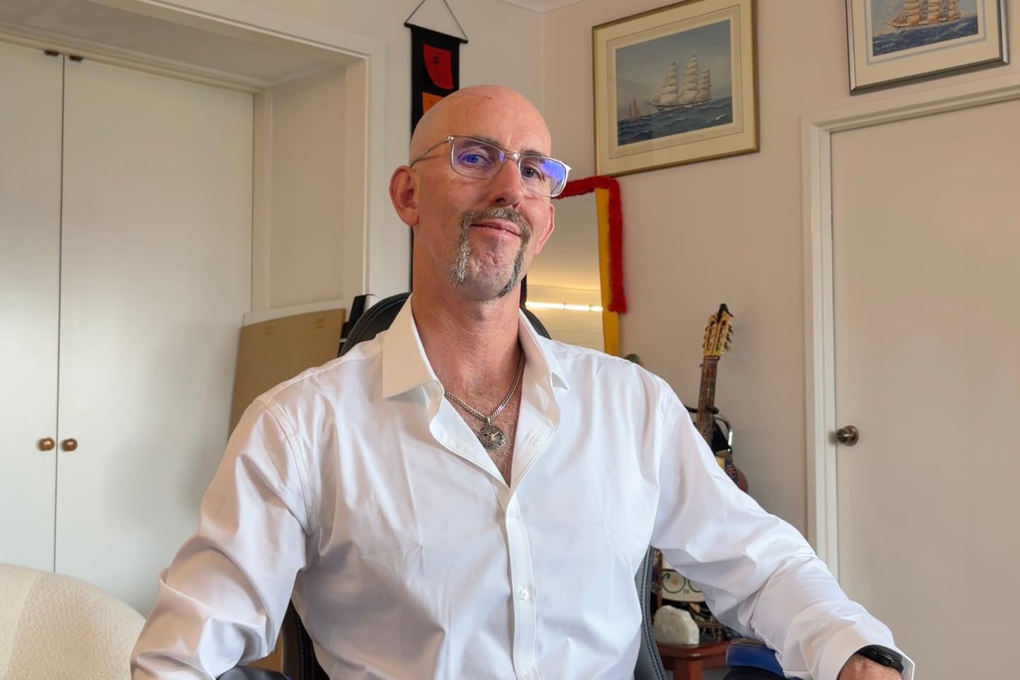 Customer photo review of Performance Bamboo Dress Shirt - White