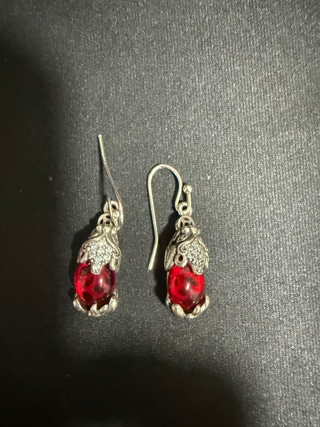Customer photo review of 925 Silver Red Garnet Pixiu Lucky Ear Ring