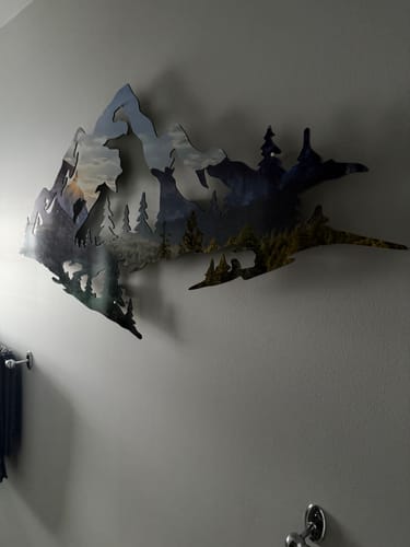 Customer photo review of Yosemite Mountain Range View - Metal Wall Art
