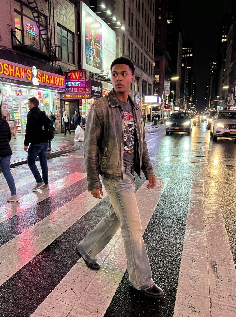 Customer photo review of Vintage Washed Flare Jeans