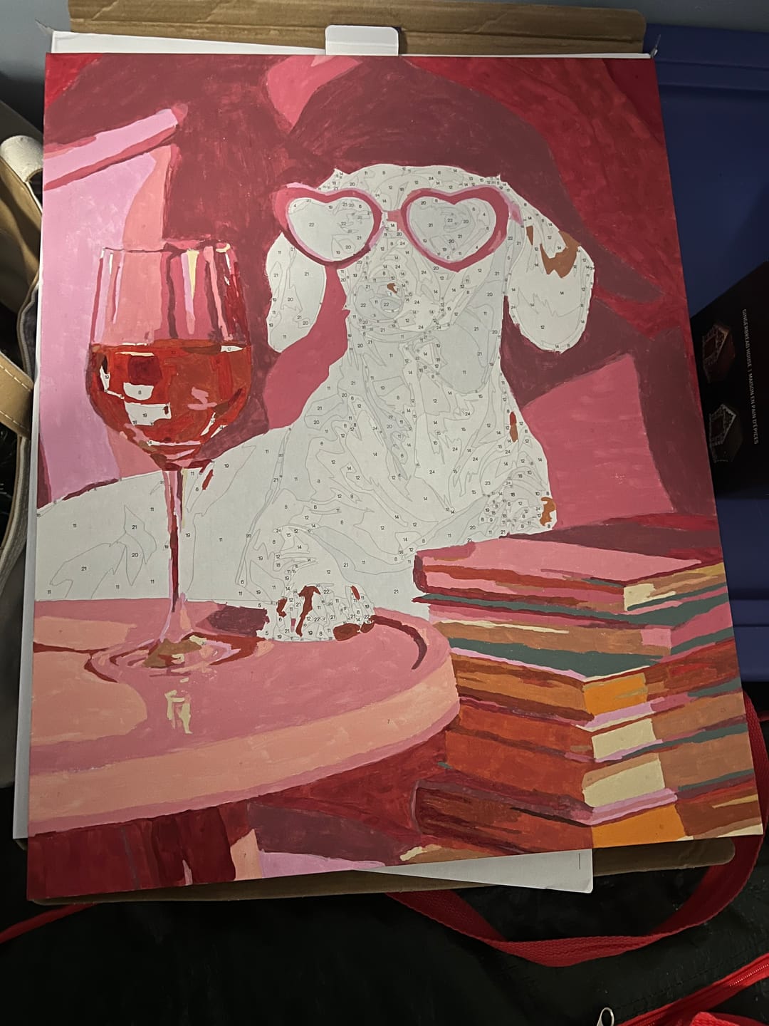 Customer photo review of Dachshund in pink | Paint by Number