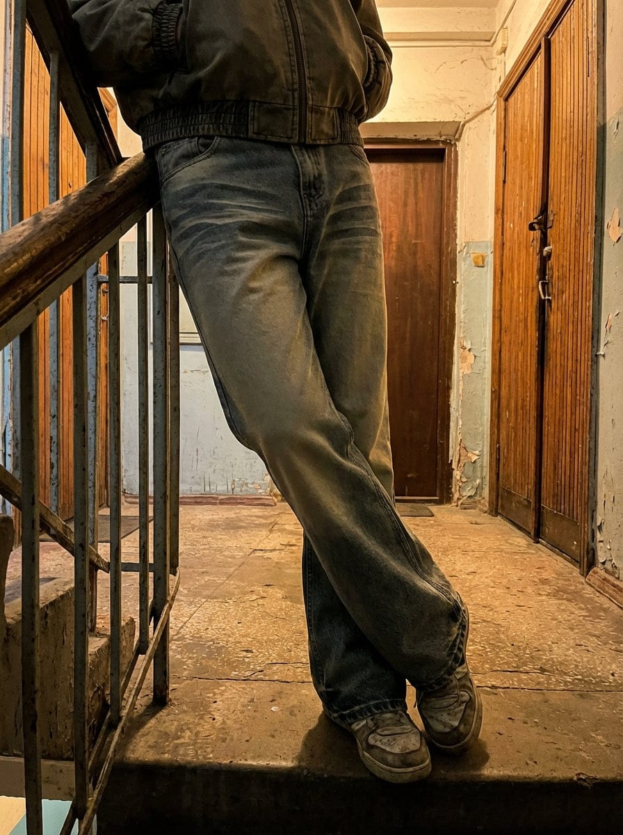 Customer photo review of Vintage Washed Flare Jeans