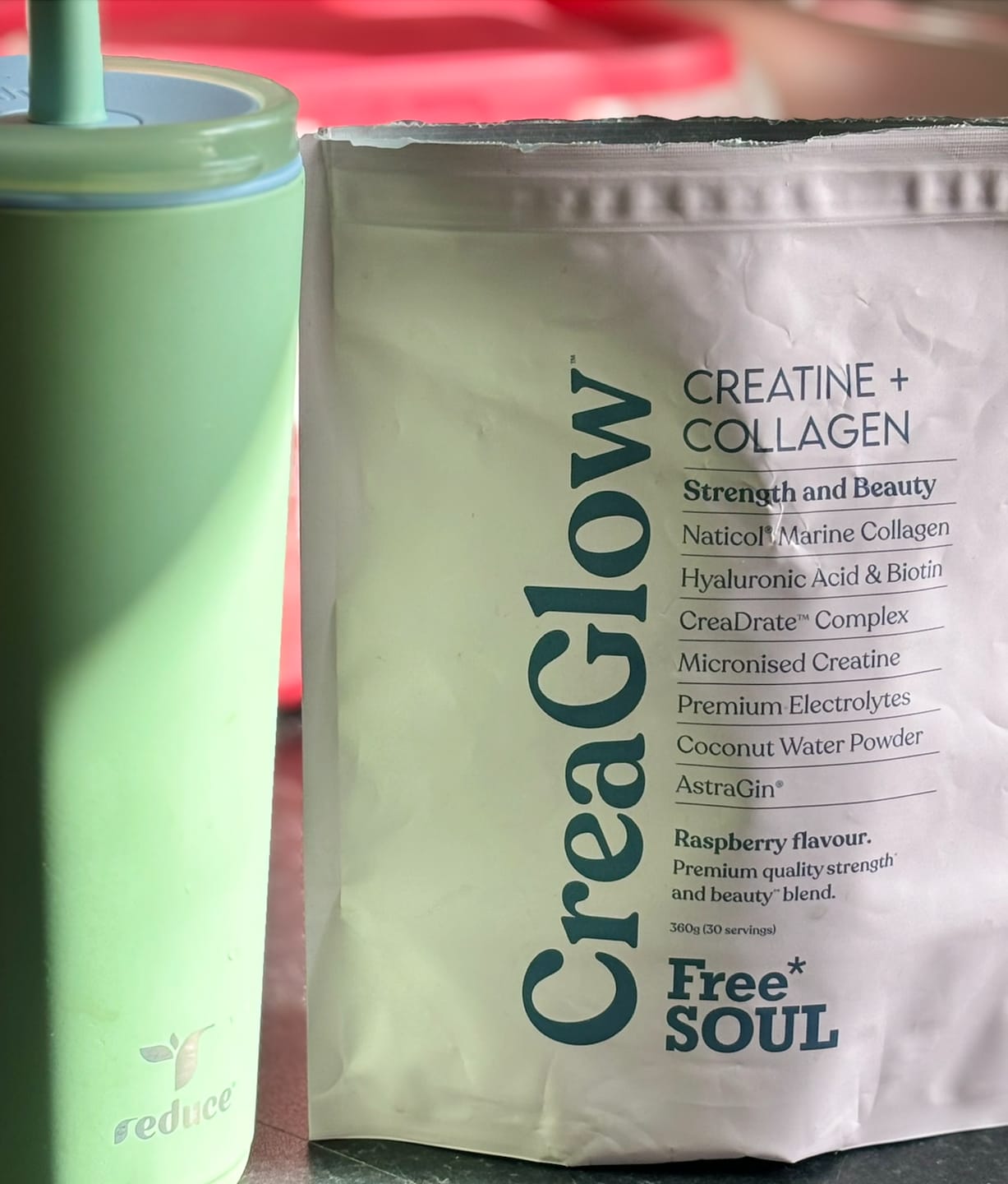 Customer photo review of CreaGlow: Creatine + Collagen Powder