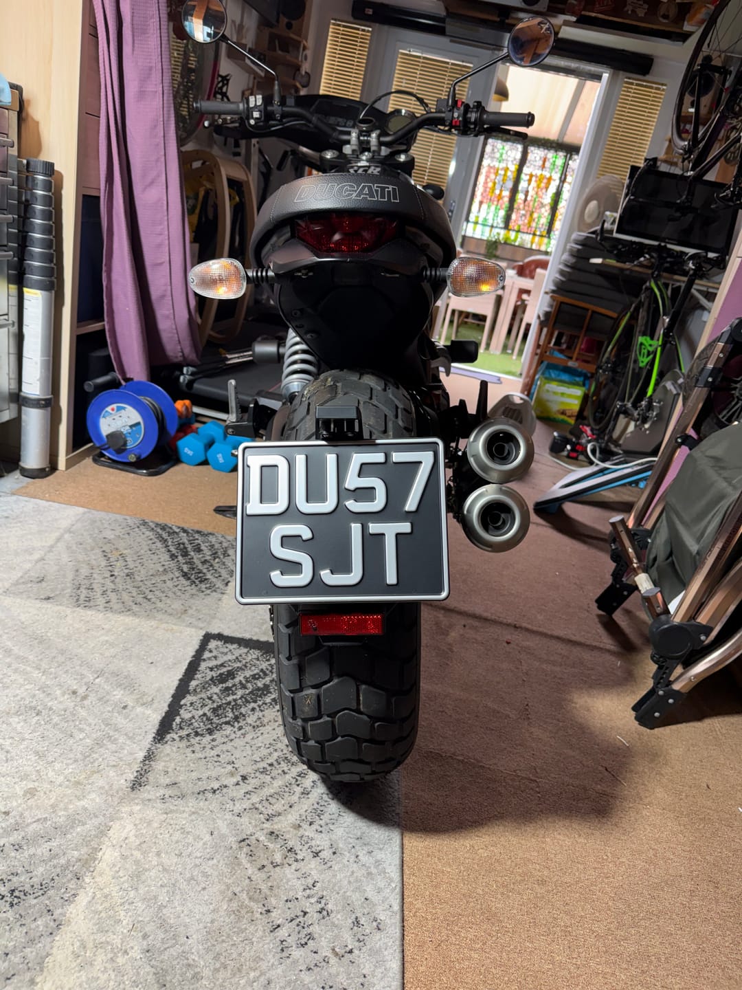 Customer photo review of Classic Metal Pressed Motorcycle Number Plate - 9 x 7 Inches