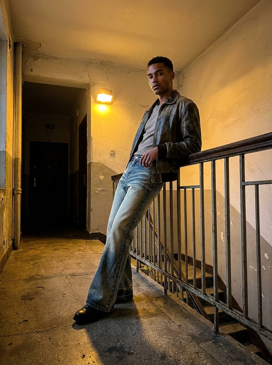 Customer photo review of Vintage Washed Flare Jeans