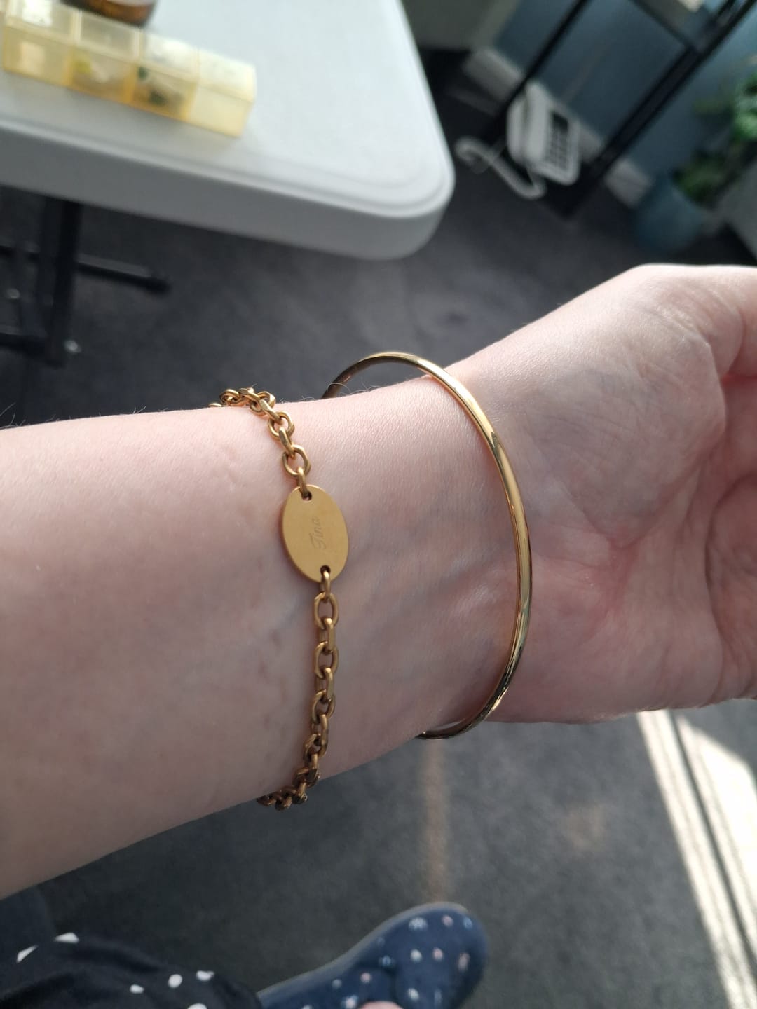 Customer photo review of Classic Gold Bangle