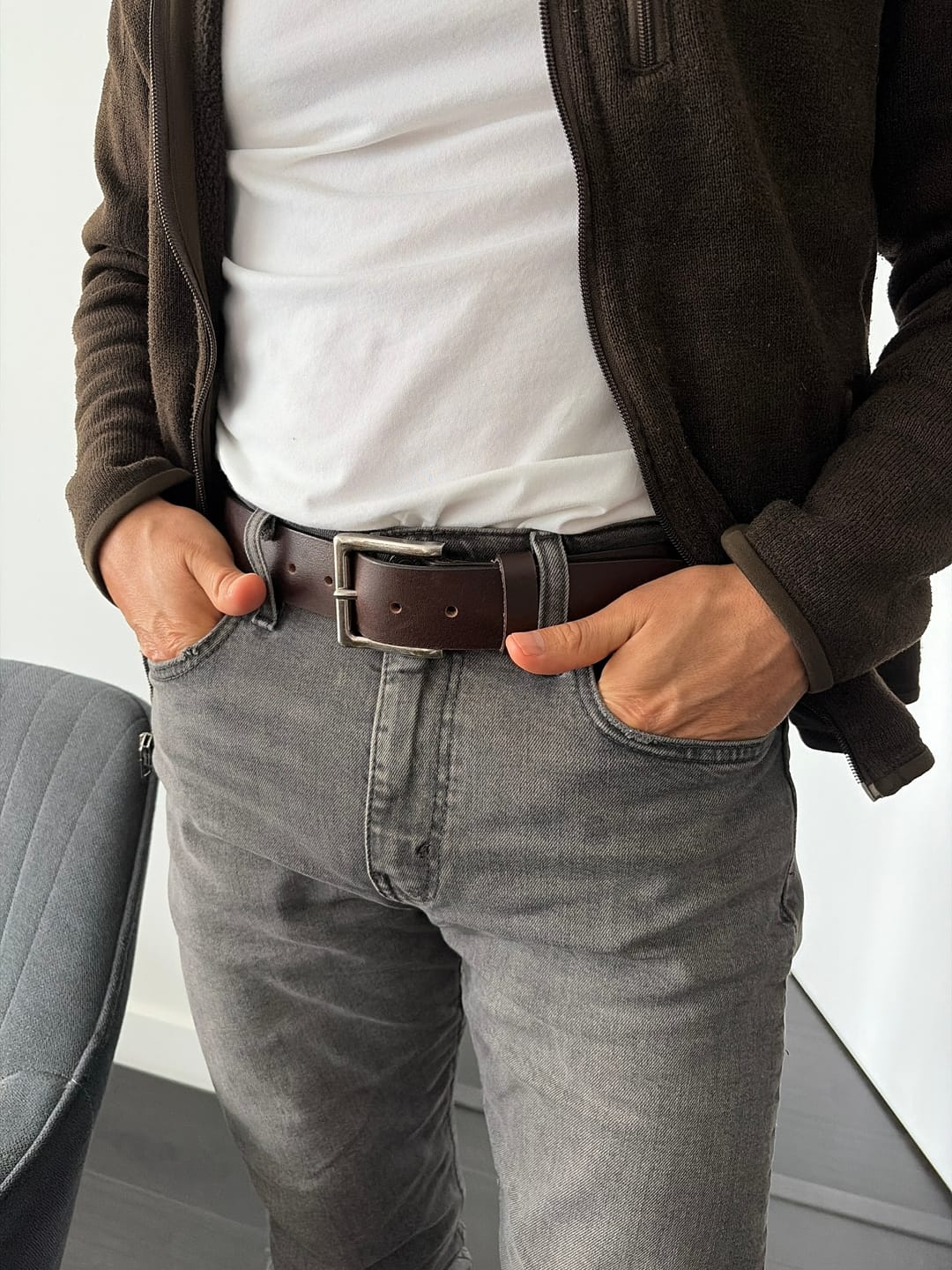 Customer photo review of The Long Haul Belt - Brown Classic 100% Full-Grain Leather Belt