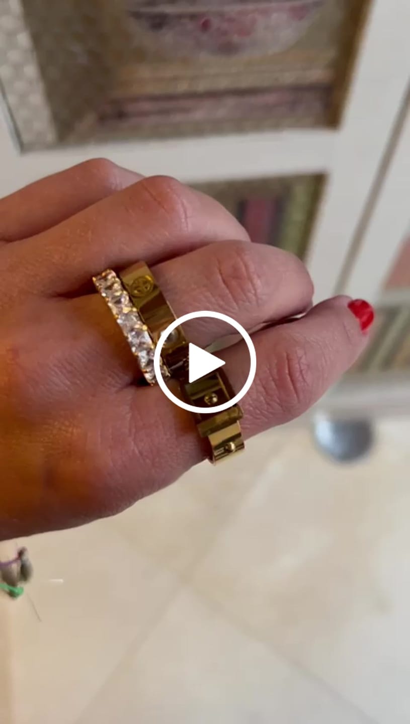 Customer video review of Anel Classic Inspiração Banhado em Ouro 18k
