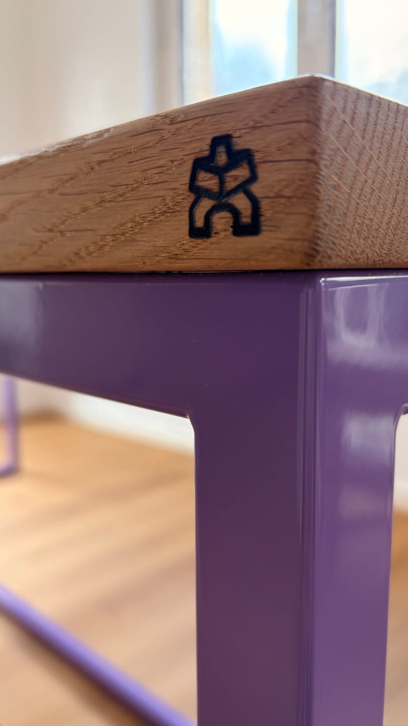 Customer photo review of Tisch Massivholz & Stahlgestell mit Mittelstrebe TALON