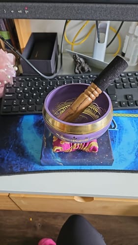 Customer photo review of CUENCO TIBETANO MANTRA - LLAMA VIOLETA💜