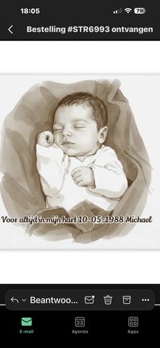 Customer photo review of Sepia Vintage Portret Tegeltje