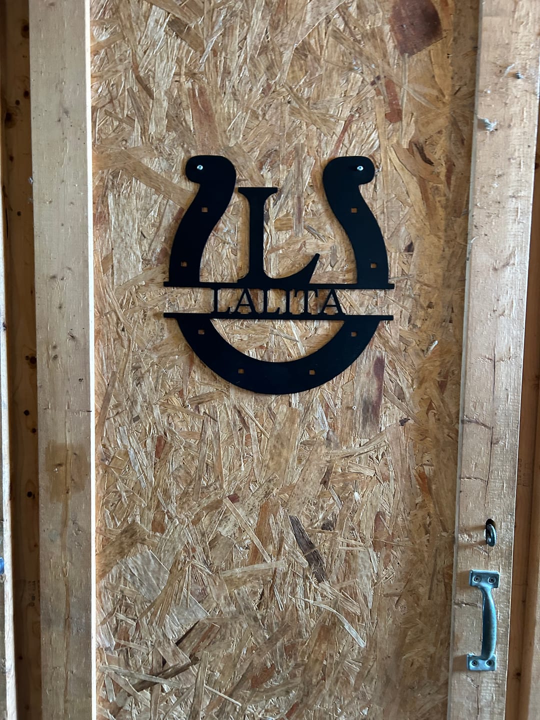Customer photo review of Custom Horseshoe Metal Art Sign